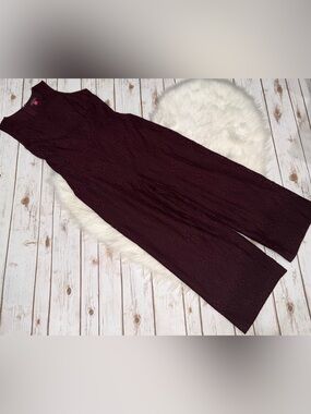 Vince Camuto “Crisp Merlot" Lace Jumpsuit Size 10